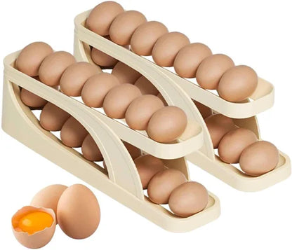 Egg Organizer, Double Layer Egg Storage Tray